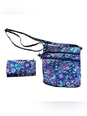Disney Vera Bradley Triple Zip Hipster purse and wallet bundle Mickey Mouse